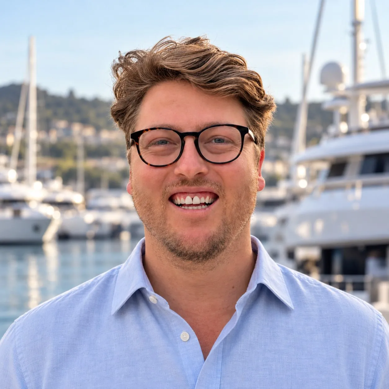 Didier Blacquiere at a yacht harbour